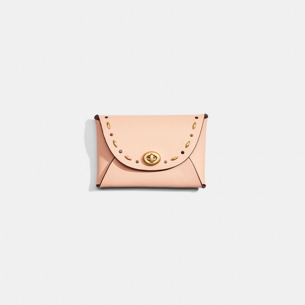 Coach Remade Medium Pouch With Prairie Rivets In Pink