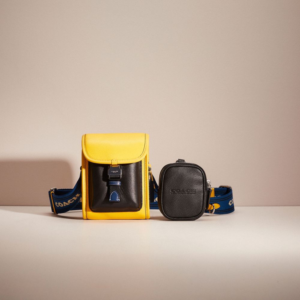 Coach Restored Charter North/south Crossbody With Hybrid Pouch In Colorblock In Canary Multi