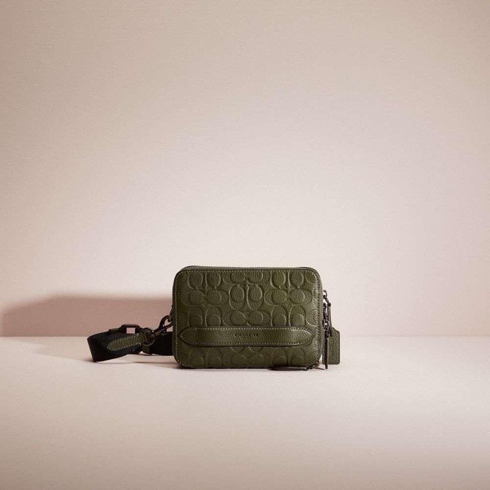 Coach Restored Charter Crossbody In Signature Leather In Dark Shamrock