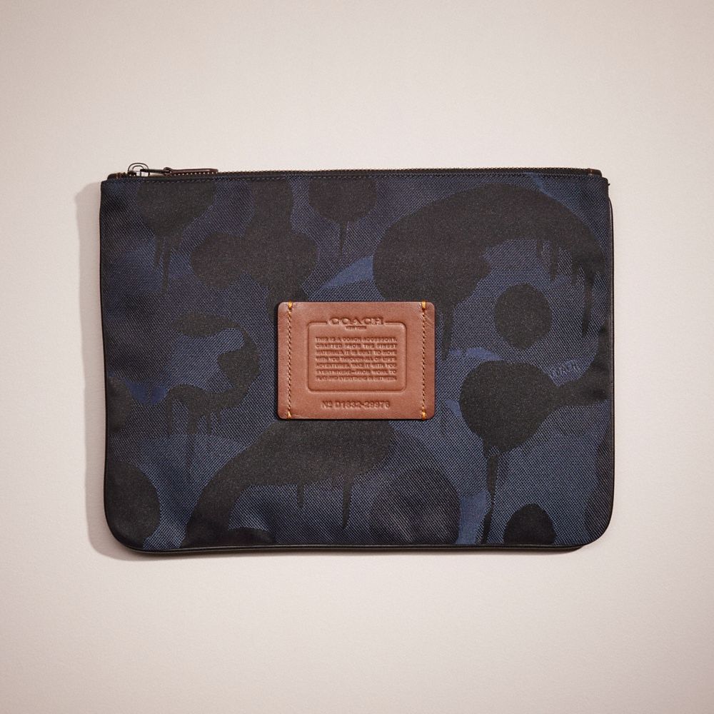 Coach Restored Large Multifunctional Pouch With Camo Print In Green/black