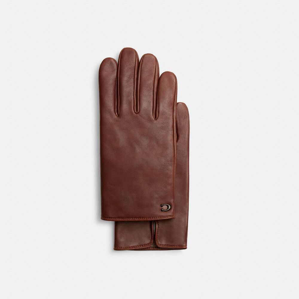 Sculpted Signature Leather Tech Gloves, ProductTile