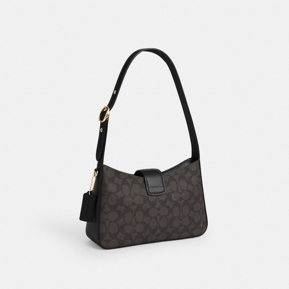 COACH®,Eliza Shoulder Bag In Signature Canvas,,Angle View