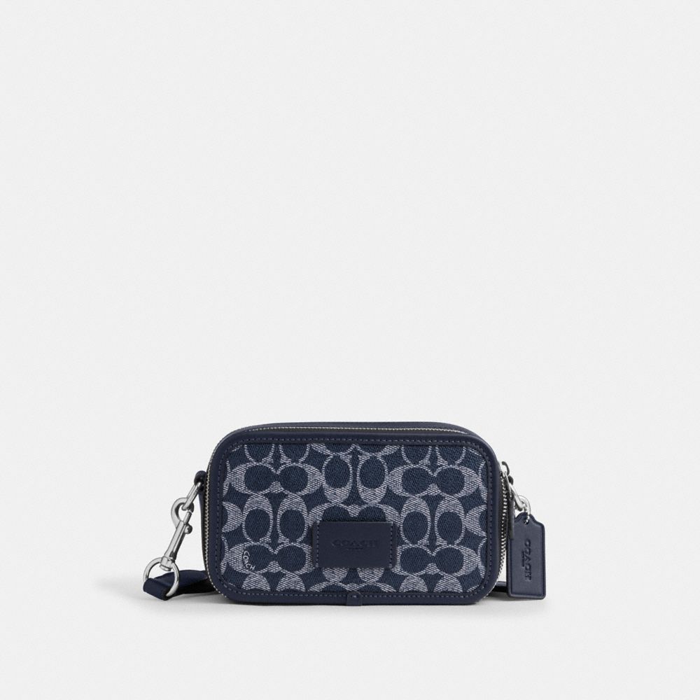 COACH®,Wyatt Crossbody Bag In Signature Canvas,Crossbody,Casual,Navy,Front View
