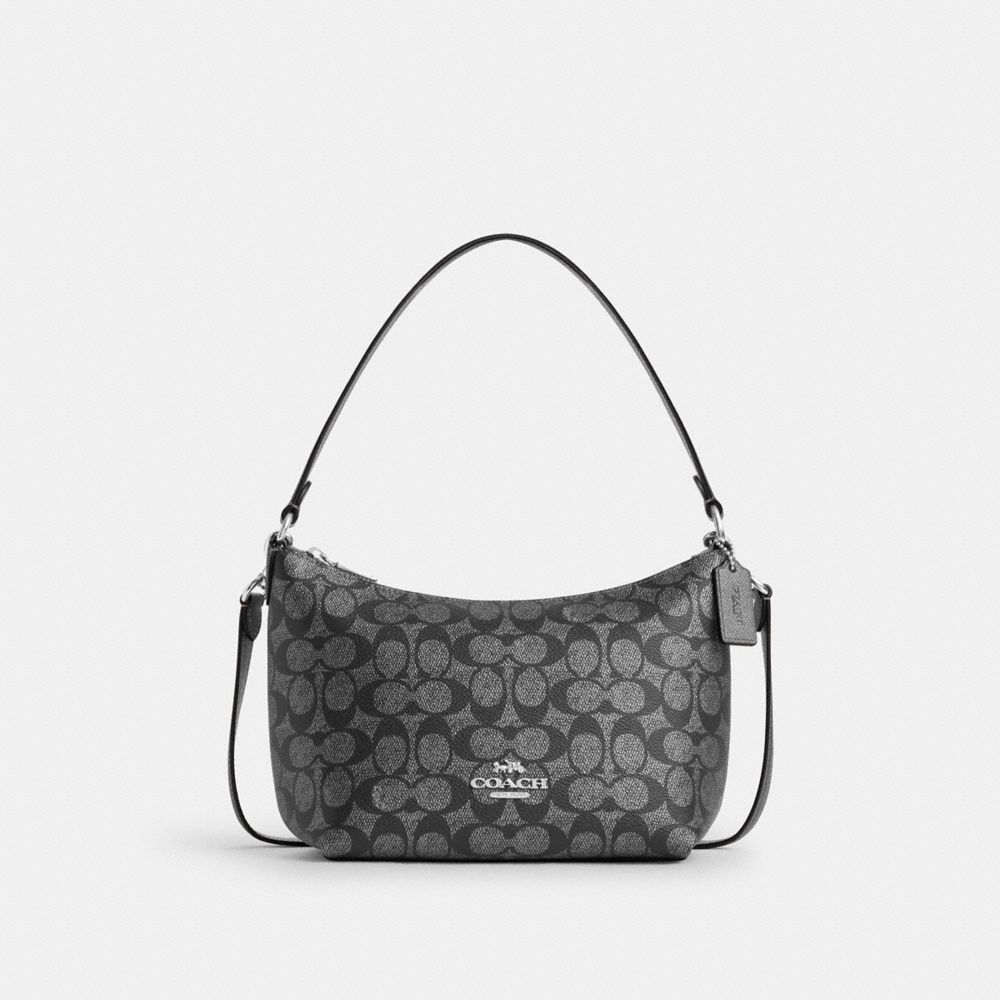 Zip Top Shoulder Bag In Signature Canvas, ProductTile