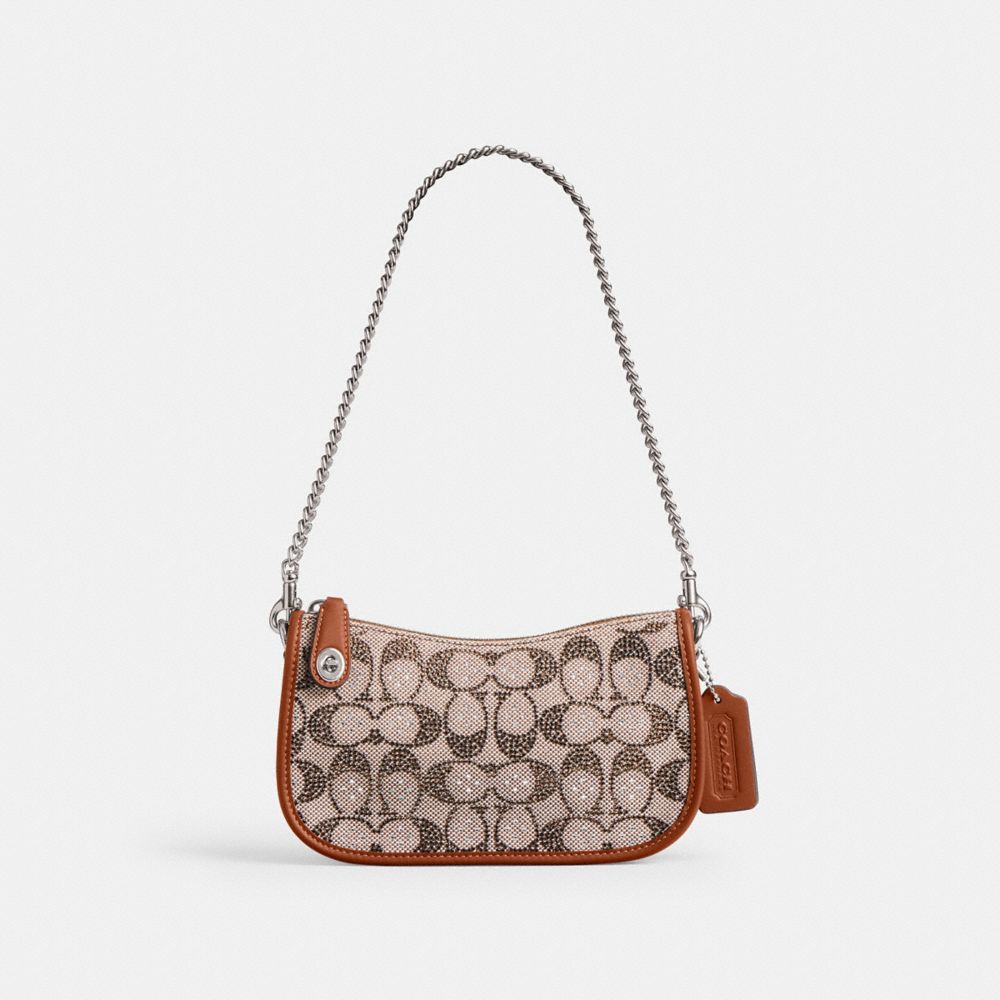 Swinger Bag 20 With Chain In Crystal Signature Jacquard | Bags
