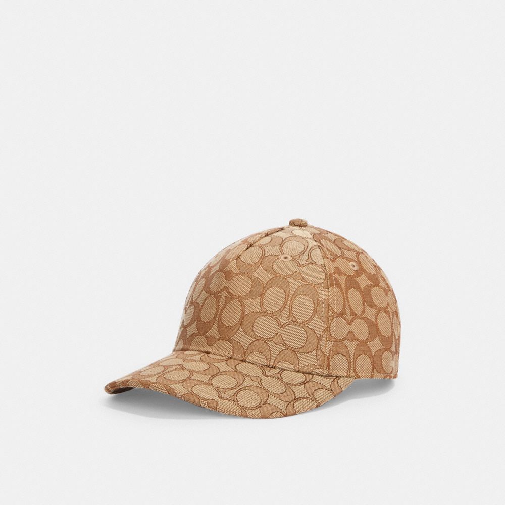 COACH®,Signature Jacquard Baseball Hat,Lining Cotton,Cotton,Baseball Cap,Casual,Beige,Front View