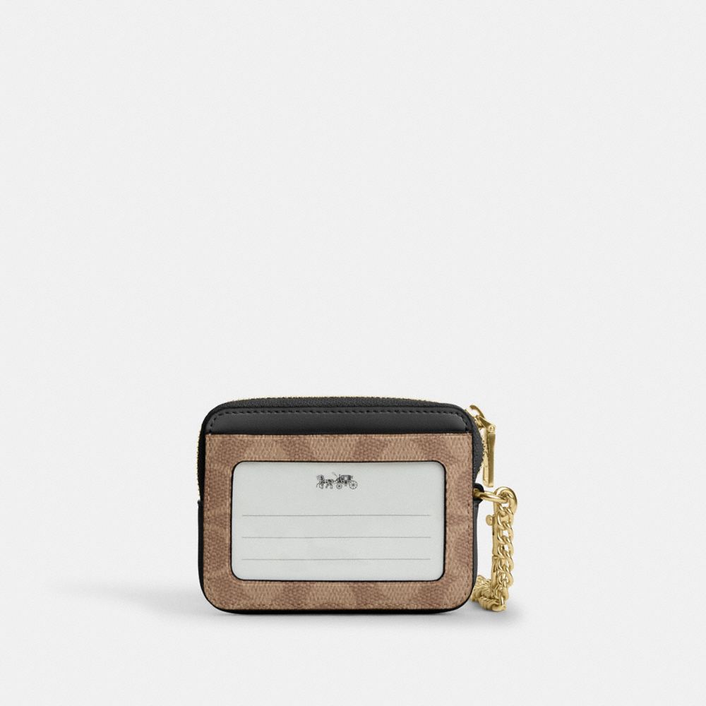 COACH®,Zip Card Case In Signature Canvas,Card Case,Color Block,Sustainable,Casual,Multi Color,Back View
