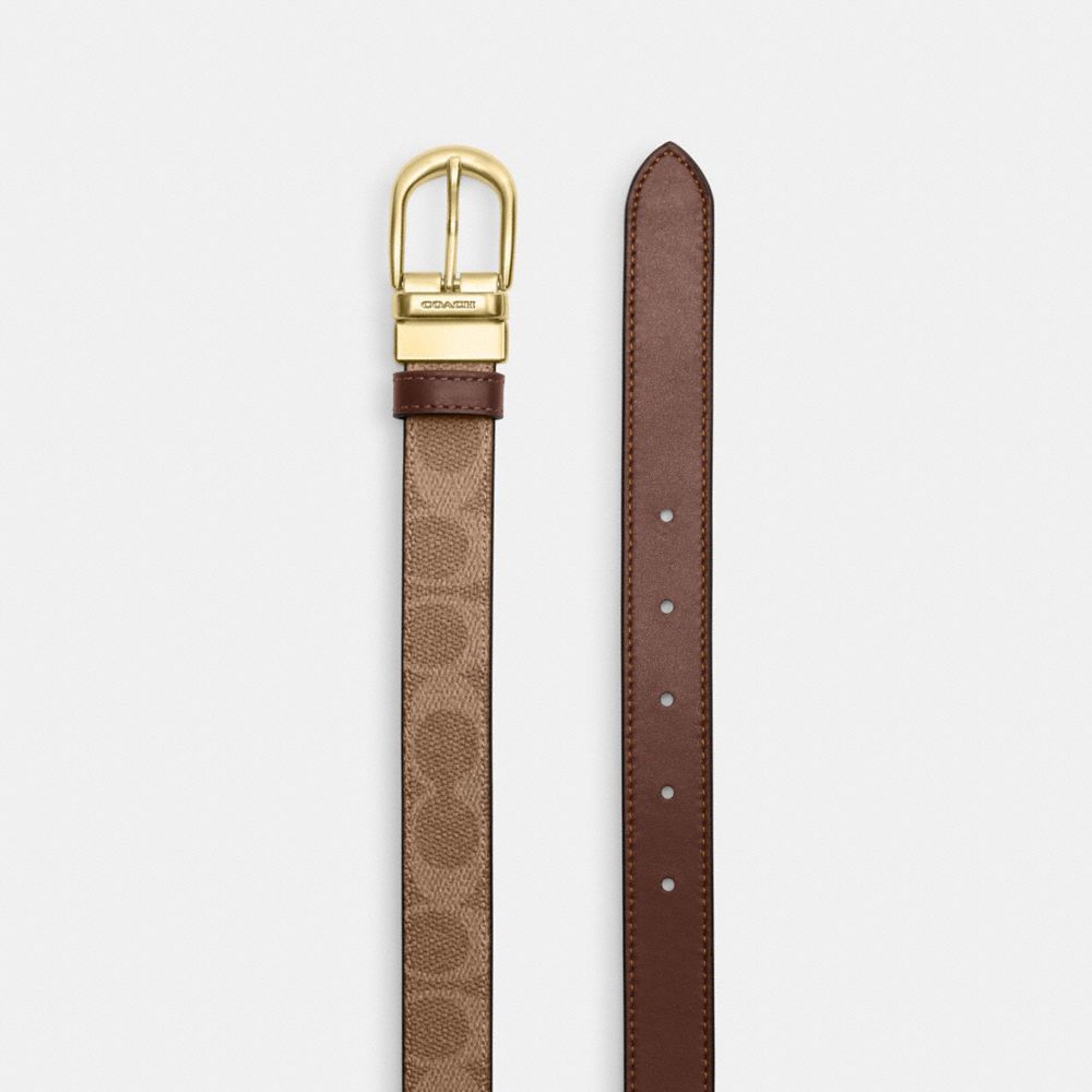 COACH®,Harness Buckle Cut-To-Size Reversible Belt, 25 Mm,Standard,Reversible,Casual,Brown,Angle View