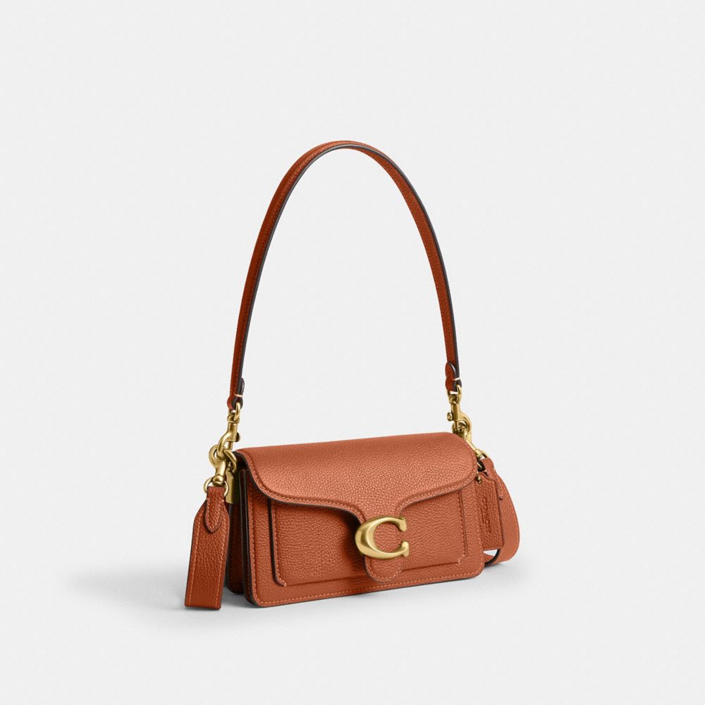 COACH®,Tabby Shoulder Bag 20,Leather,Shoulder Bag,Logo,Embossed,Metal,Day Party,Brass/Chalk