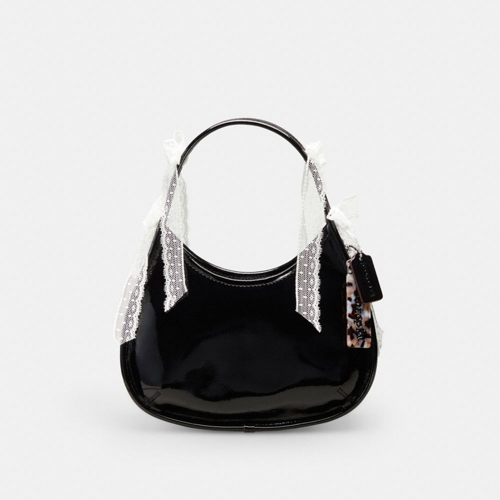 Ergo Bag In Crinkle Patent Coachtopia Leather With Lace Bows