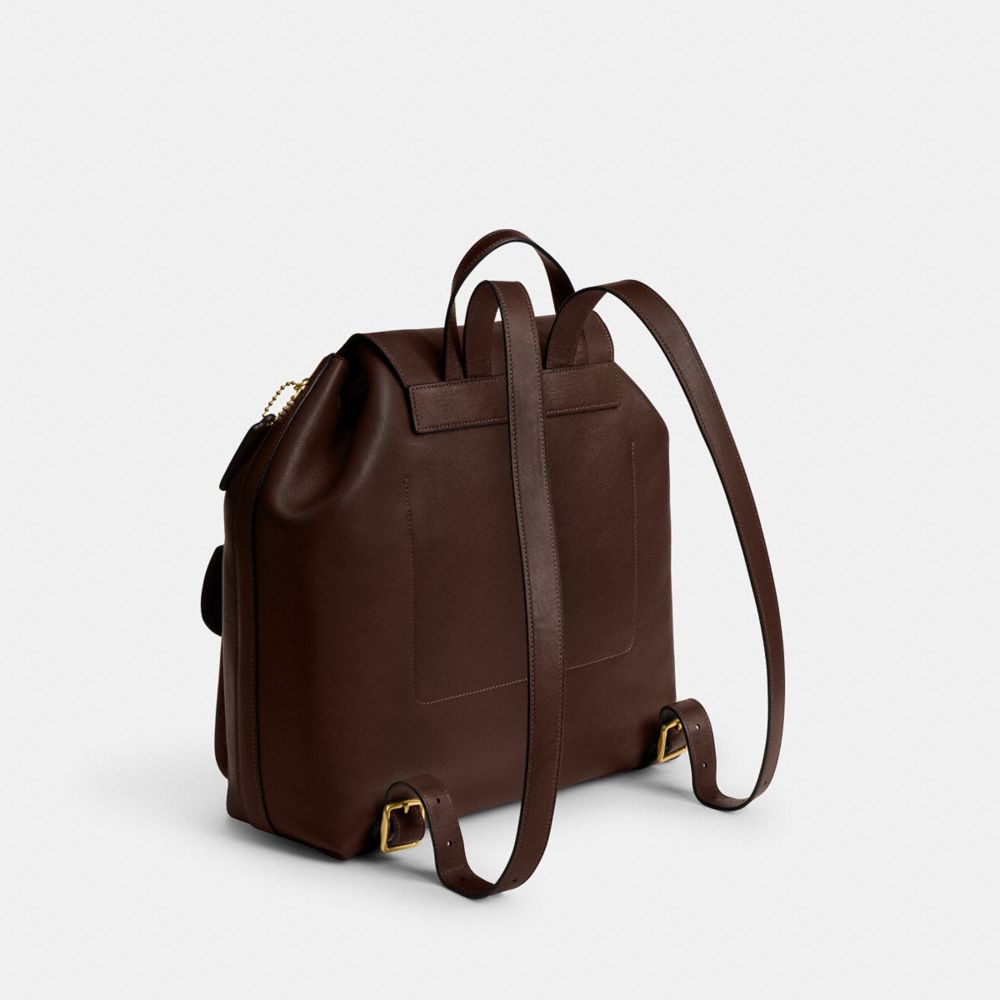 COACH®,Crosby Backpack,Backpack,Logo,Casual,Brown,Angle View