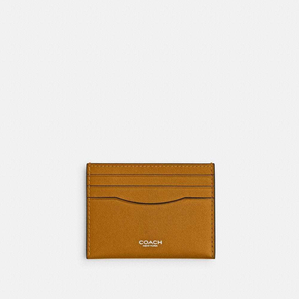 COACH®,Card Case,Leather,Card Case,Logo,Casual,Brown,Front View