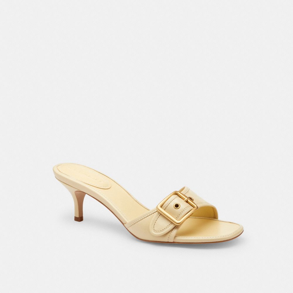 COACH®,Margot Sandal,Leather,Rubber,Slides,Fabric,Pull Tab,Pool,Day Party,,Front View