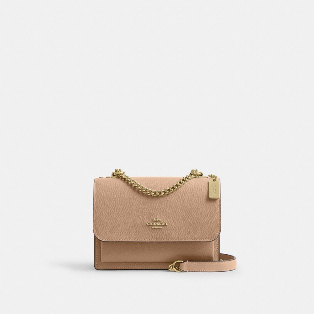 COACH®,Mini Klare Crossbody Bag,Crossbody,Logo,Metal,Day Party,Beige,Front View