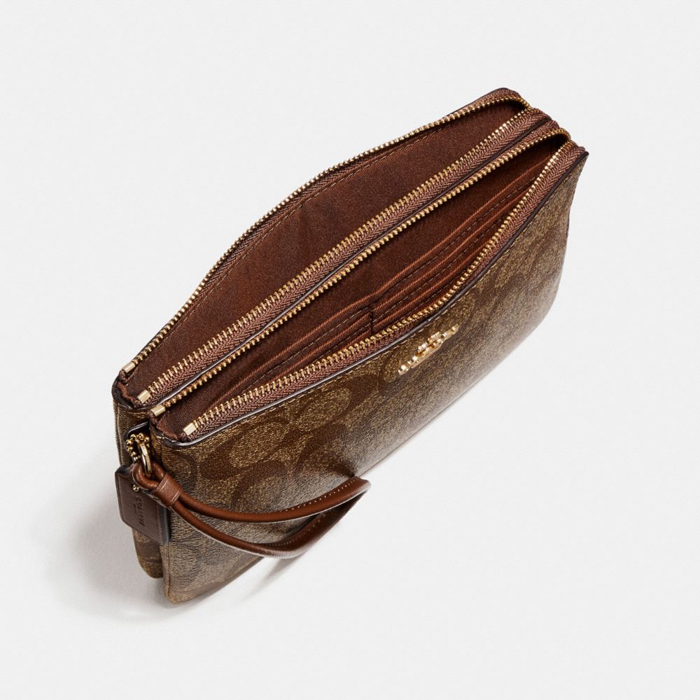 COACH®,Double Zip Wallet In Signature Canvas,,Inside View,Top View