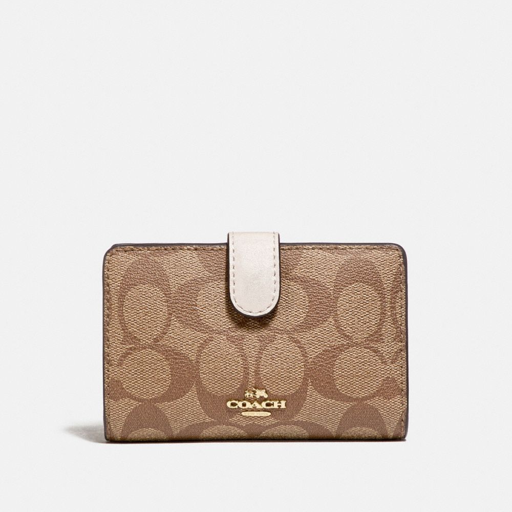 COACH® Outlet Medium Corner Zip Wallet In Signature Canvas