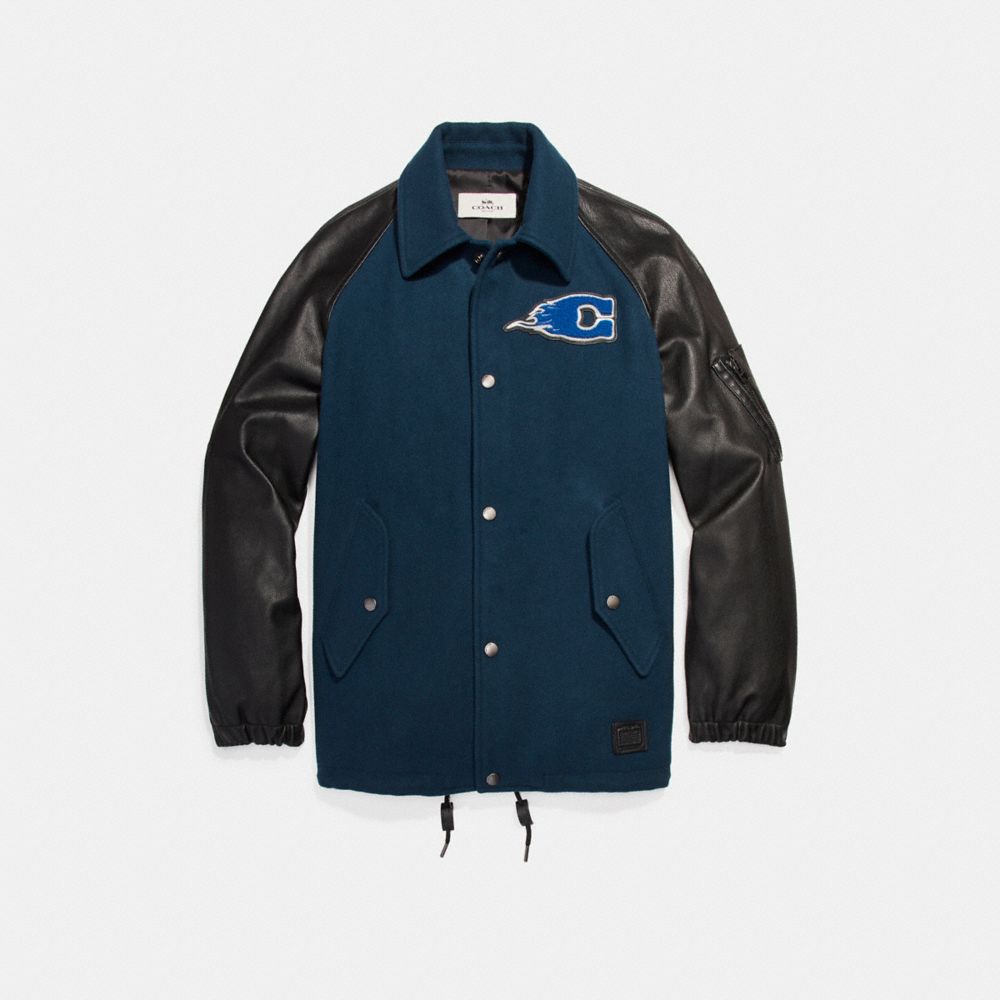 COACH® Outlet | Coach Wool And Leather Jacket With Varsity Patches