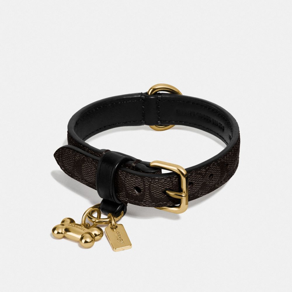 COACH® Small Pet Collar In Signature Crossgrain Leather