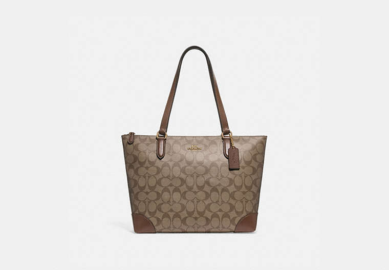 Zip Top Tote In Signature Canvas image number 0