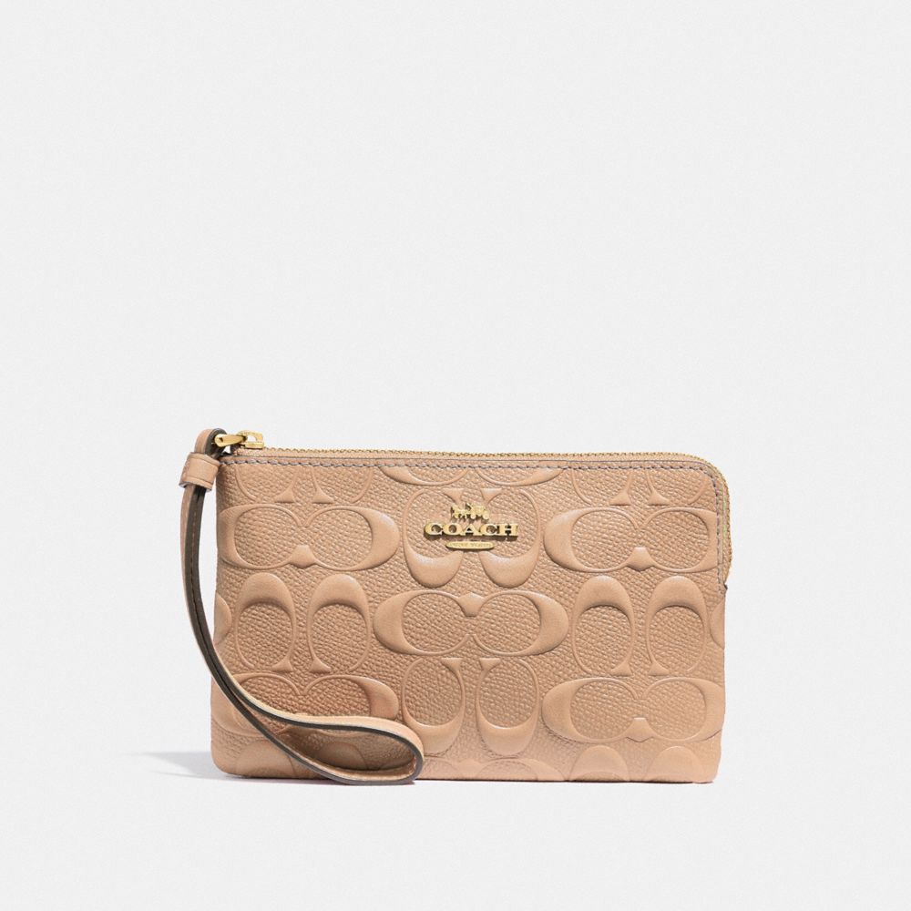 COACH® Outlet Corner Zip Wristlet In Signature Leather