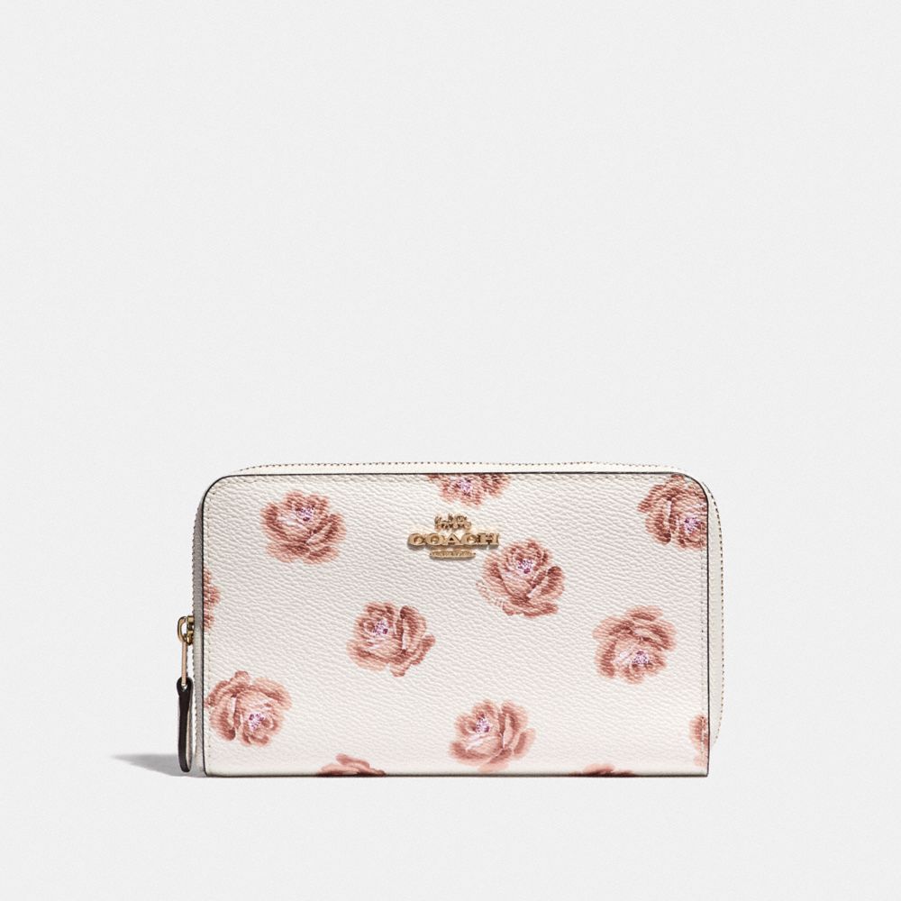 COACH® Outlet Medium Zip Around Wallet With Rose Print