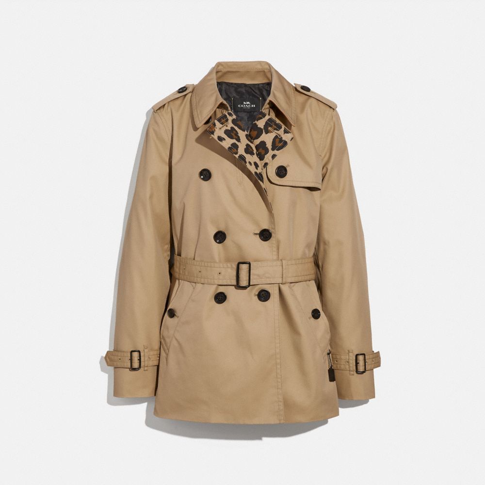 COACH® Outlet | Leopard Print Short Trench