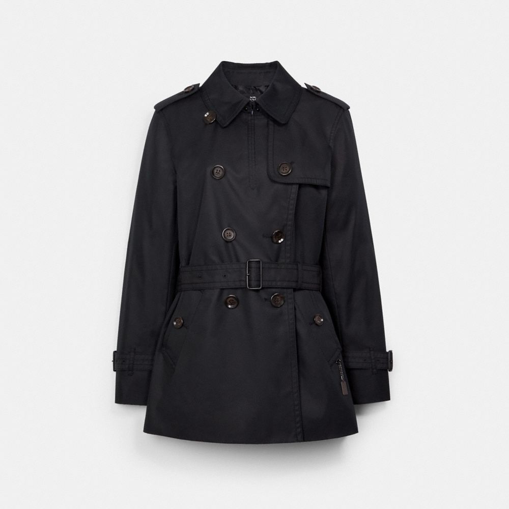 Coach Outlet Signature Lapel Short Trench ShopStyle Coats | lupon.gov.ph