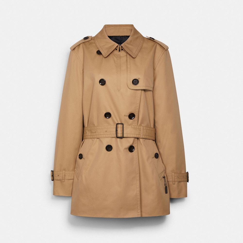 COACH®,Short Trench,,Front View