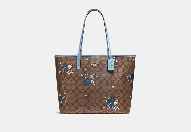 Reversible City Tote In Signature Canvas With Floral Bundle Print
