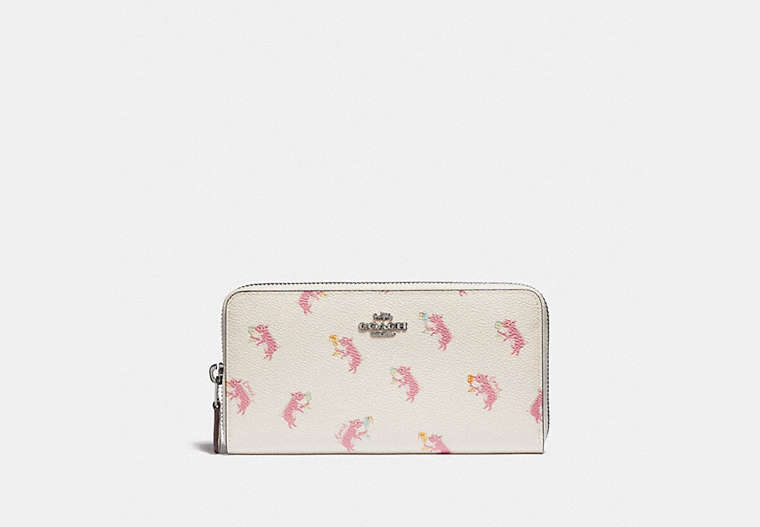 COACH® Outlet | Accordion Zip Wallet With Party Pig Print