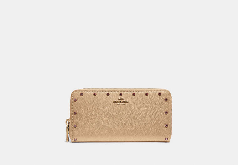 COACH® Outlet | Accordion Zip Wallet With Crystal Rivets