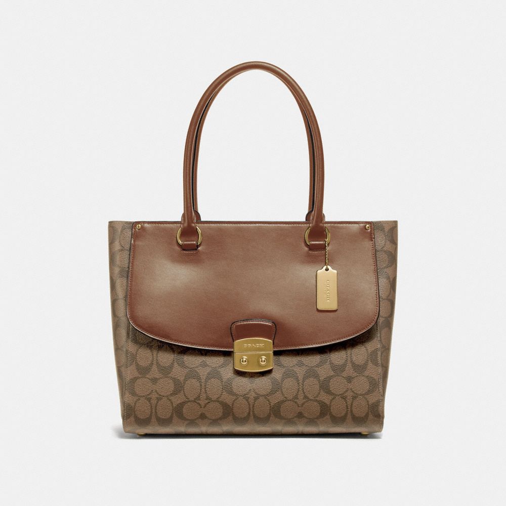 coach outlet gallery tote in signature canvas