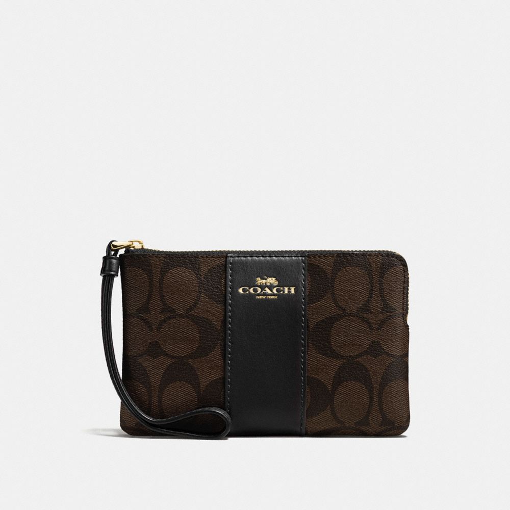 COACH® Outlet Corner Zip Wristlet In Signature Canvas
