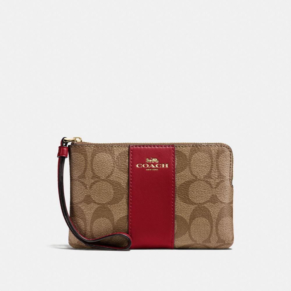 Corner Zip Wristlet In Signature Canvas image number 0