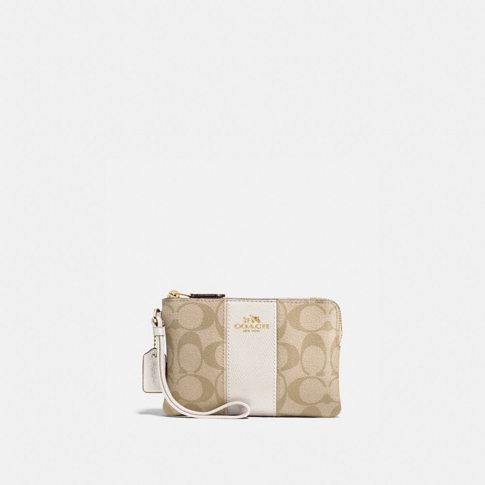 COACH® Outlet | Corner Zip Wristlet In Signature Canvas