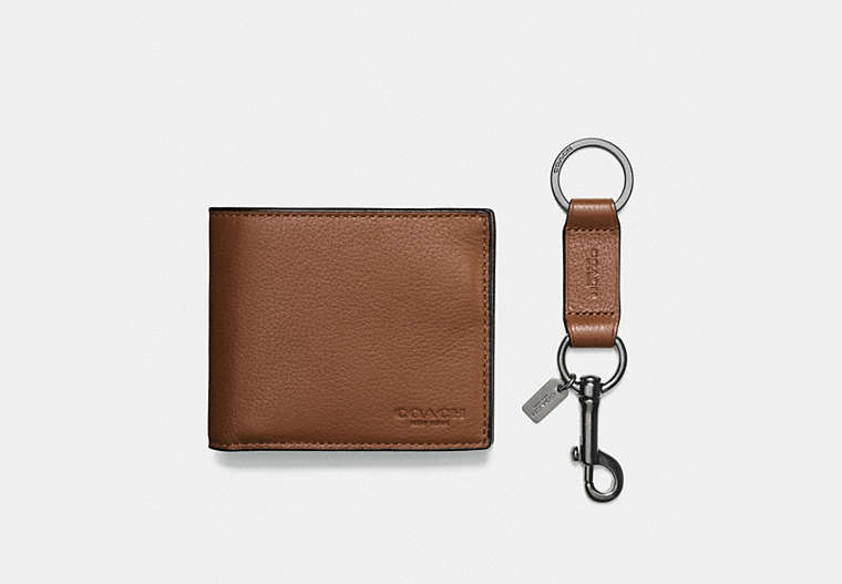 Boxed Compact Id Wallet With Trigger Snap Key Fob