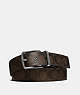 COACH®,HARNESS BUCKLE CUT-TO-SIZE REVERSIBLE BELT, 38MM,pvc,Mahogany/Brown,Front View