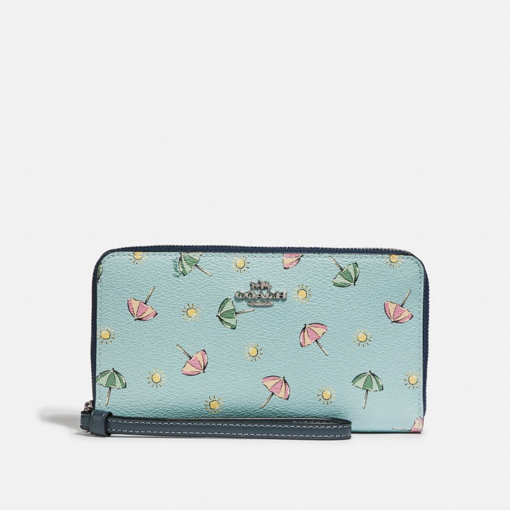 COACH® Outlet | Large Phone Wallet With Beach Umbrella Print