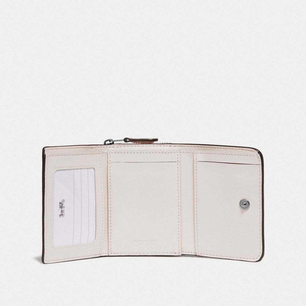COACH® Outlet | Small Trifold Wallet With Bell Flower Print
