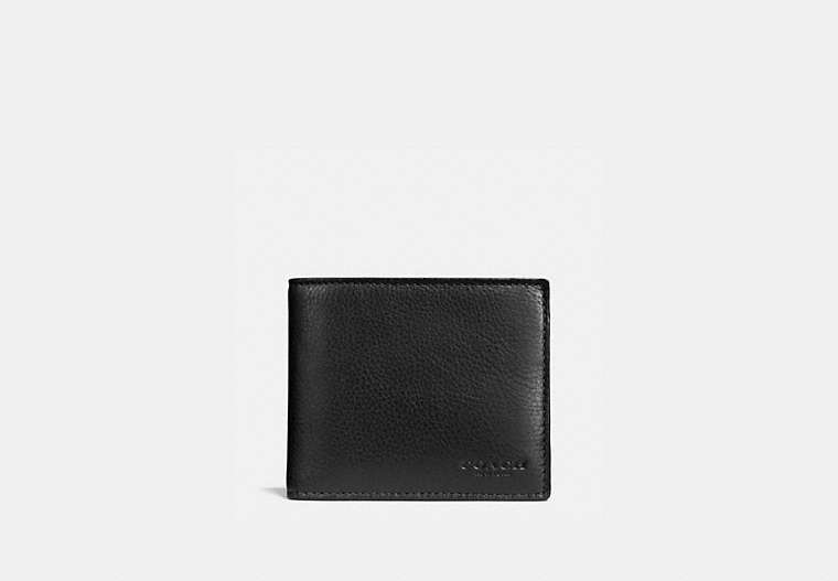 COACH®,3-IN-1 WALLET,Leather,Mini,Black,Front View