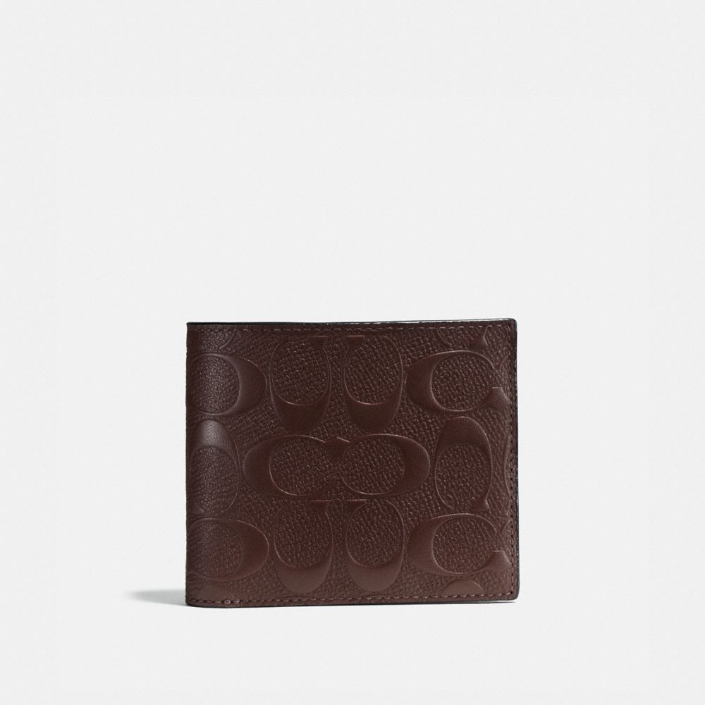 coach men's brown leather wallet