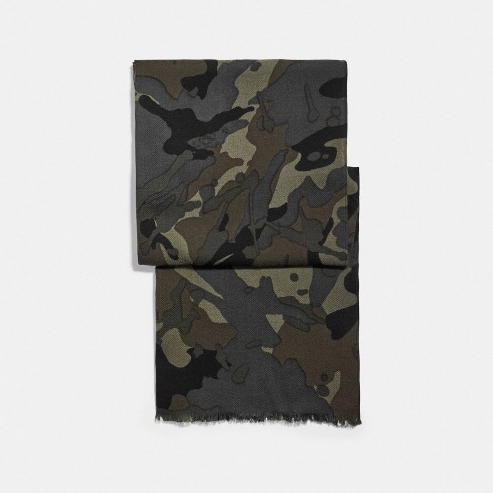 COACH CAMO PRINT SCARF (F76060) 迷彩柄スカーフ+forest-century.com.tw