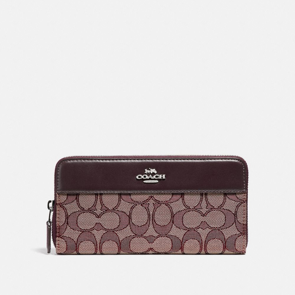 accordion zip wallet in signature jacquard