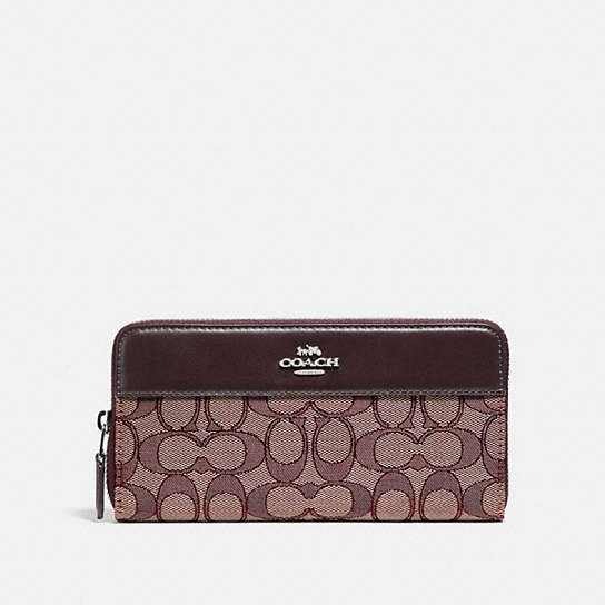 COACH® Outlet | Accordion Zip Wallet In Signature Jacquard With Stripe