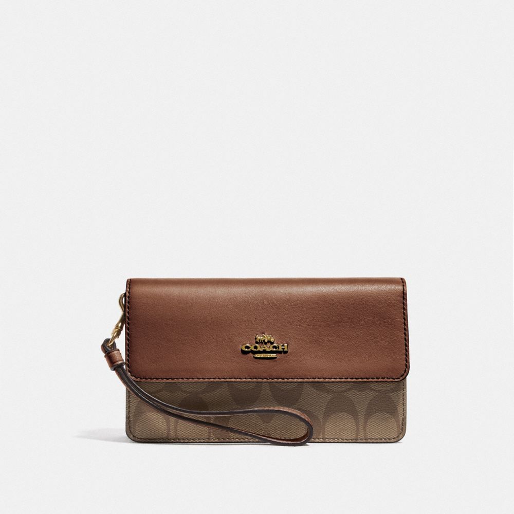COACH® Outlet Foldover Wristlet In Signature Canvas