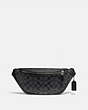 COACH®,WARREN BELT BAG IN SIGNATURE CANVAS,Synthetic,Large,Gunmetal/Charcoal/Black,Front View