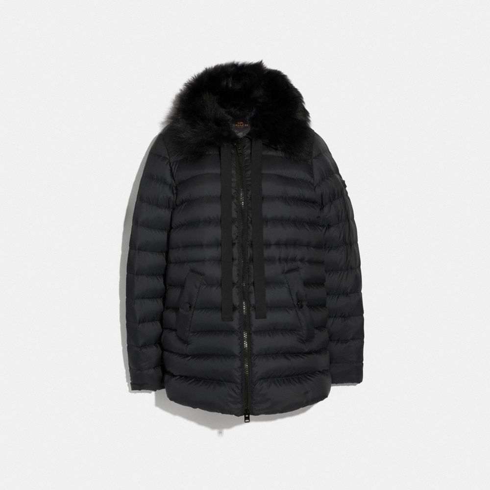COACH® Outlet | Down Jacket With Shearling Collar