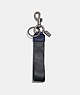 COACH®,LARGE LOOP KEY FOB IN SIGNATURE CANVAS,pvc,Charcoal,Front View