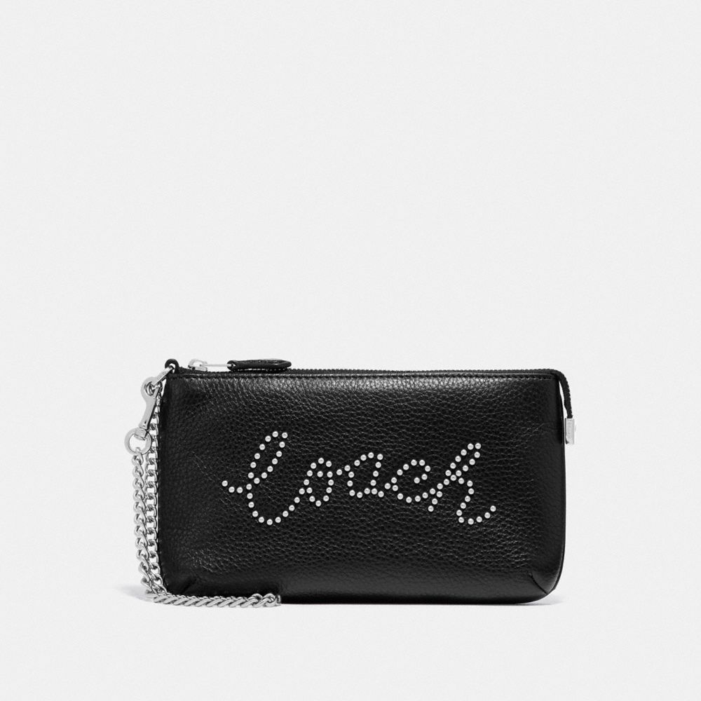 COACH® Outlet Large Wristlet With Studded Coach Script