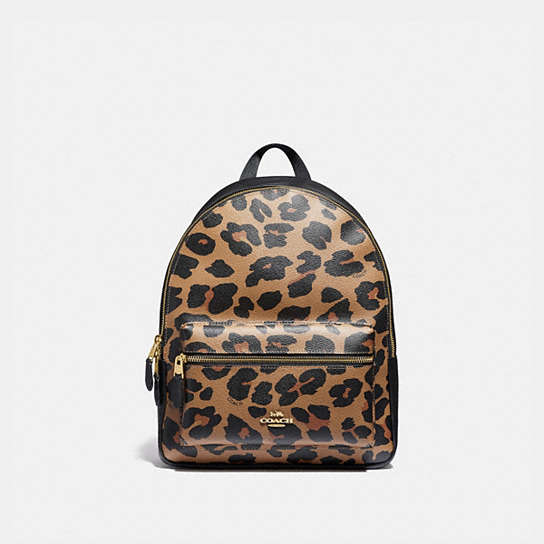 COACH® Outlet | Medium Charlie Backpack With Leopard Print